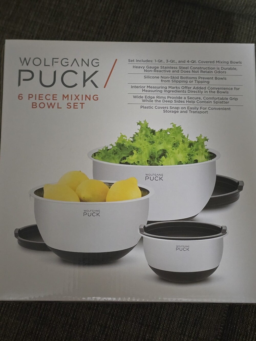 New In Box - Wolfgang Puck 6-Piece Mixing Bowl Set